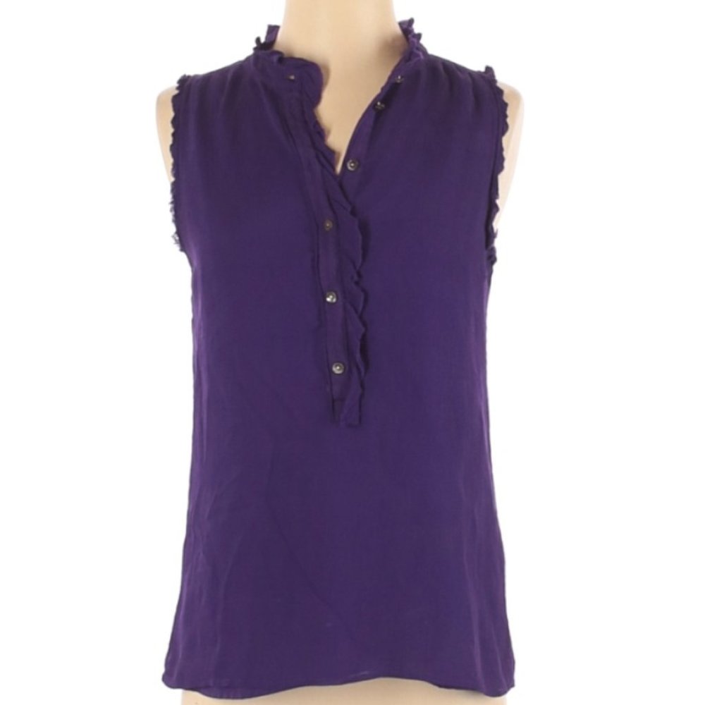 JCrew Sleeveless Blouse with Ruffles